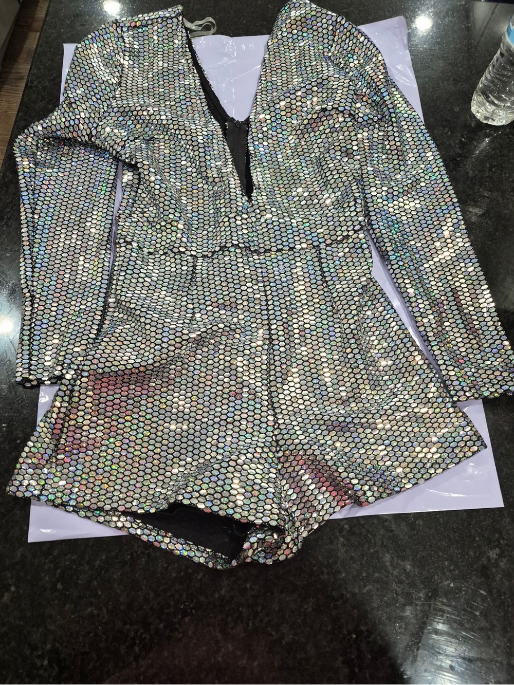 Charlotte Russe Iridescent Sequin Mesh Top size S